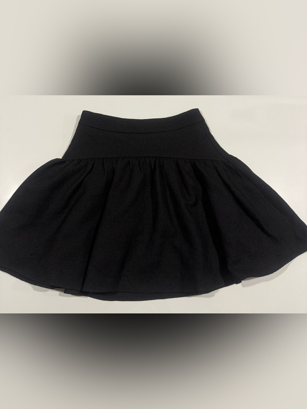Black Flared Circle Skirt with Wide Waistband